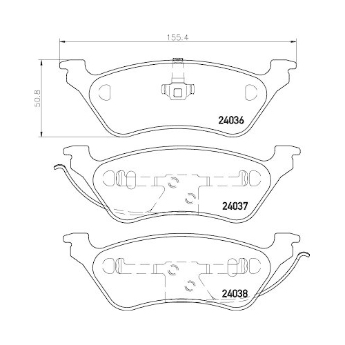 Bremsbelagsatz Scheibenbremse Hella 8DB 355 011-061 f&uuml;r Chrysler Dodge Jeep