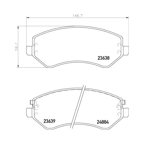Bremsbelagsatz Scheibenbremse Hella 8DB 355 010-051 f&uuml;r Chrysler Dodge Jeep