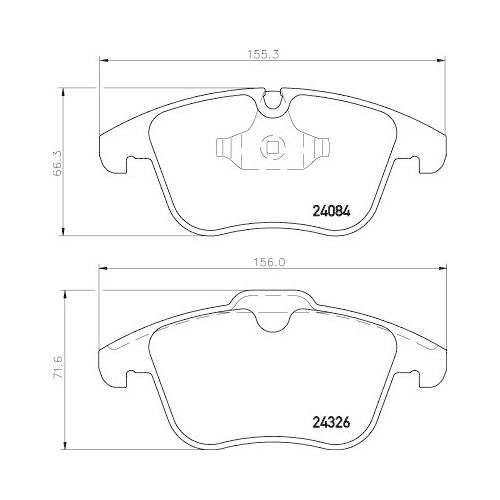 Bremsbelagsatz Scheibenbremse Hella 8DB 355 013-621 f&uuml;r Jaguar Vorderachse