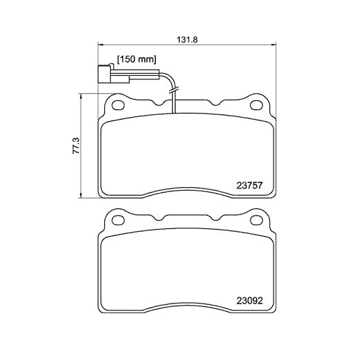 Bremsbelagsatz Scheibenbremse Hella 8DB 355 014-731 f&uuml;r Alfa Romeo Lancia