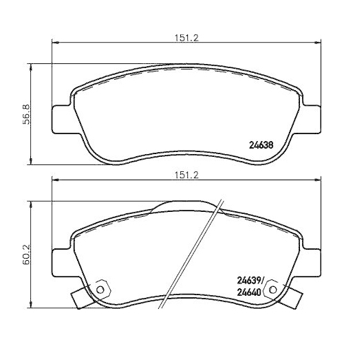 Bremsbelagsatz Scheibenbremse Hella 8DB 355 013-611 f&uuml;r Honda Vorderachse