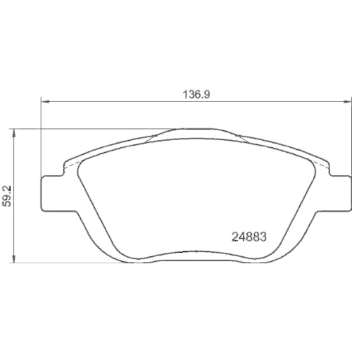 Bremsbelagsatz Scheibenbremse Hella 8DB 355 014-551 für Citroën Opel Peugeot