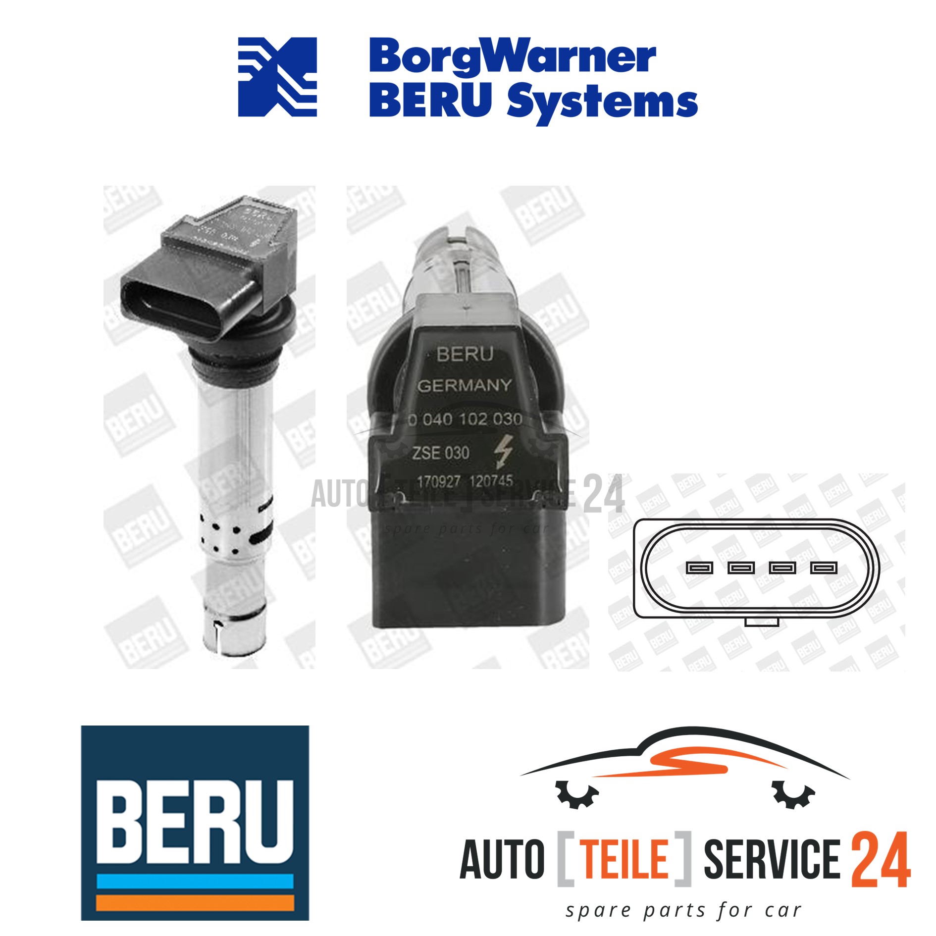 Z&uuml;ndspule Borgwarner (beru) ZSE030 f&uuml;r Audi Seat Skoda VW Vag