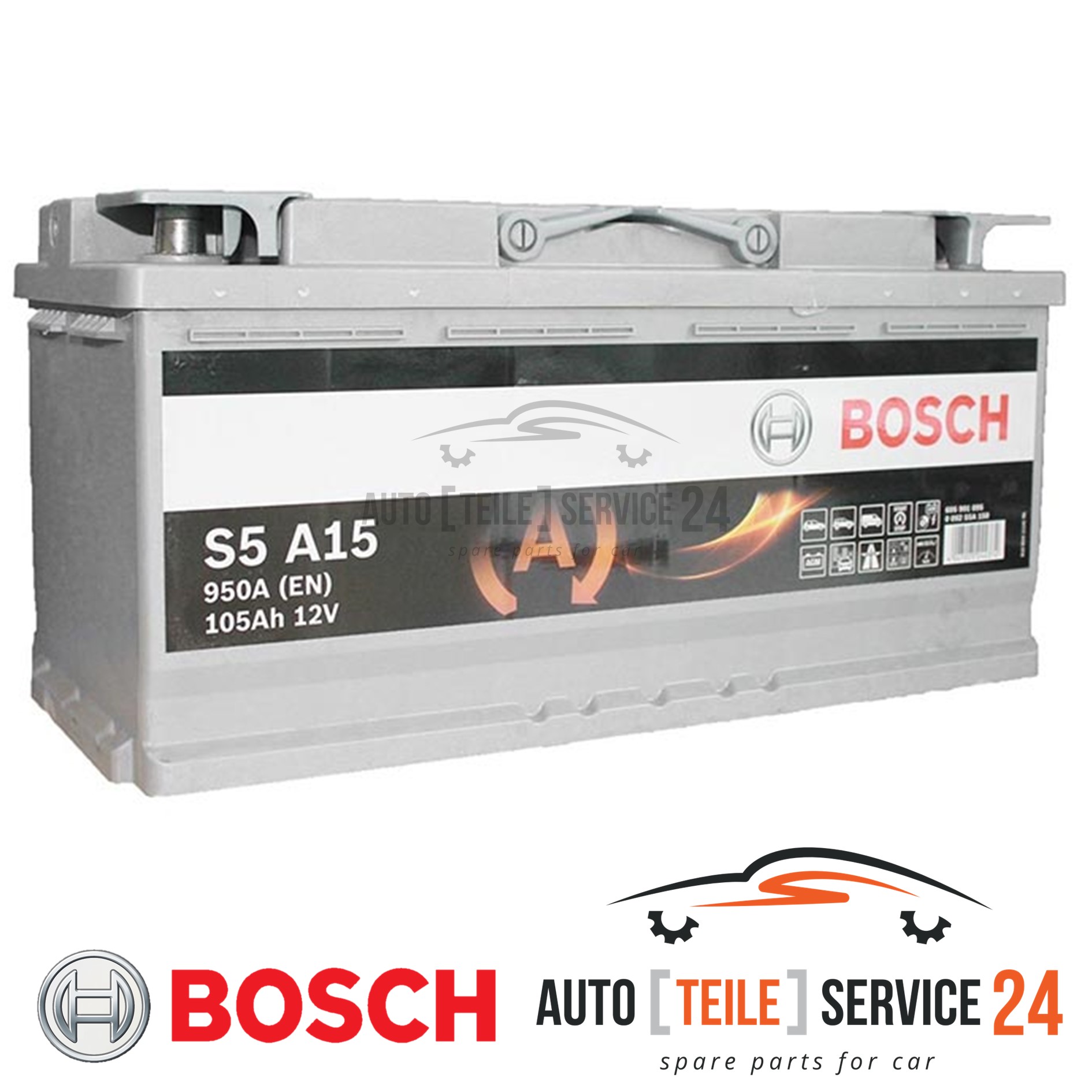 Starterbatterie Bosch 0092S5A150 S5a Agm für Audi Bmw Citroën Fiat Iveco Nissan