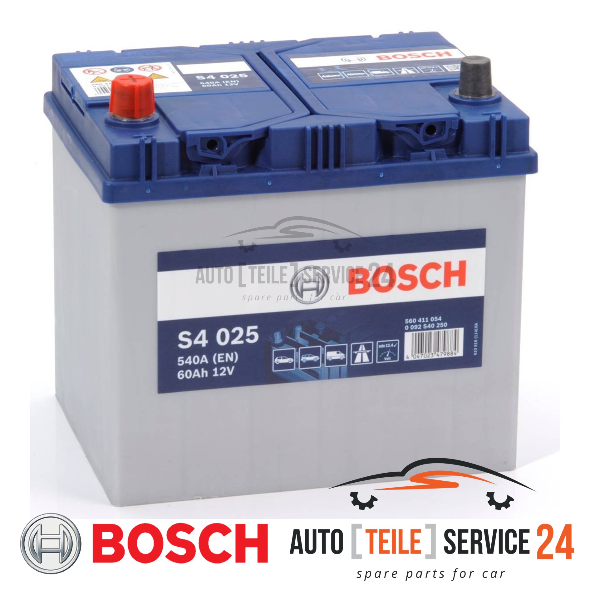 Starterbatterie Bosch 0092S40250 S4 für Honda Mazda Mitsubishi Subaru Toyota VW