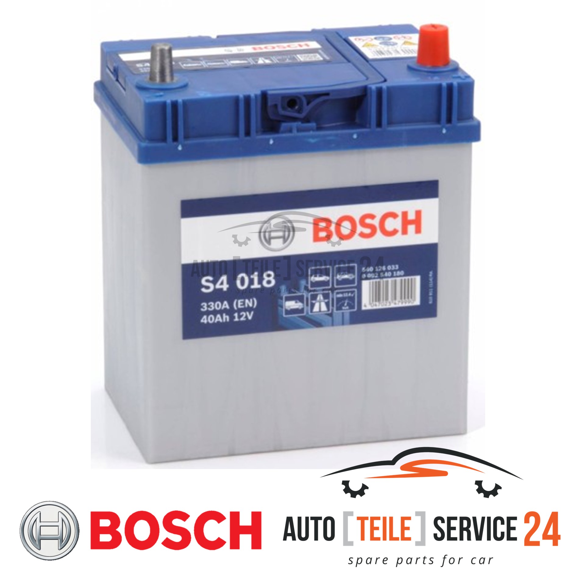 Starterbatterie Bosch 0092S40180 S4 für Citroën Daihatsu Honda Mazda Opel Subaru