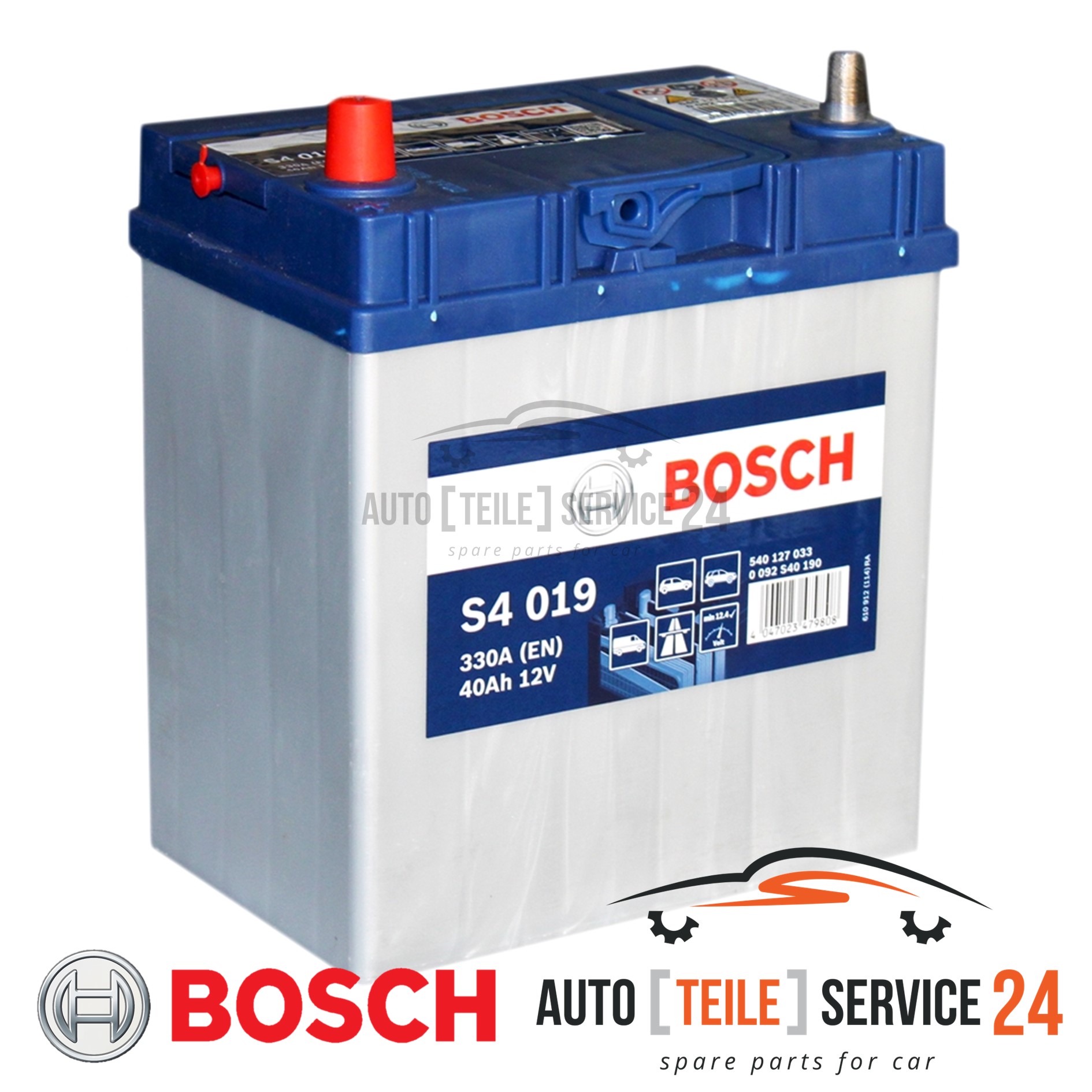 Starterbatterie Bosch 0092S40190 S4 für Mazda Nissan Opel Suzuki Toyota Daewoo