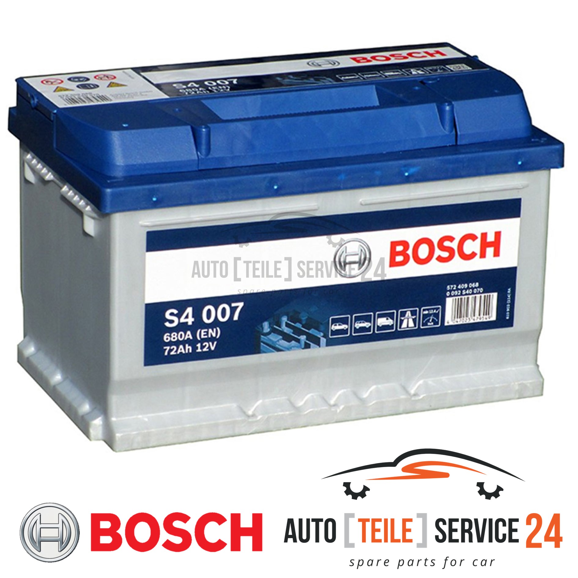 Starterbatterie Bosch 0092S40070 S4 für Alfa Romeo Audi Bmw Chrysler Citroën Daf